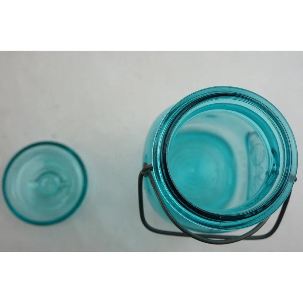 Ball Ideal A1 Mason Jar Blue Bicentennial Eagle 1776-1976 Wire Lid VGC Vintage - Picture 7 of 7